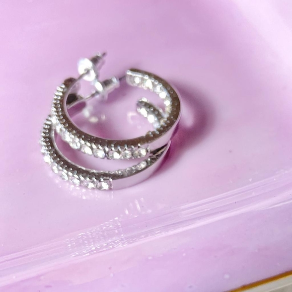 Alquimia Jewelry - PAVE WHITE GOLD SMALL HOOPS